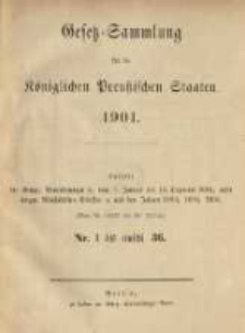 Gesetz-Sammlung f&uuml;r die K&ouml;niglichen Preussischen Staaten. 1901.01.12 No1