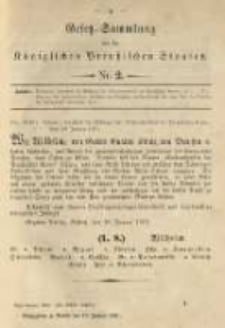 Gesetz-Sammlung f&uuml;r die K&ouml;niglichen Preussischen Staaten. 1901.01.19 No2