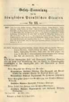 Gesetz-Sammlung f&uuml;r die K&ouml;niglichen Preussischen Staaten. 1901.04.03 No13