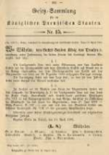 Gesetz-Sammlung für die Königlichen Preussischen Staaten. 1901.04.19 No15
