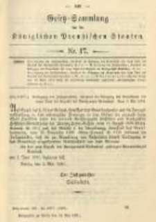 Gesetz-Sammlung f&uuml;r die K&ouml;niglichen Preussischen Staaten. 1901.05.14 No17