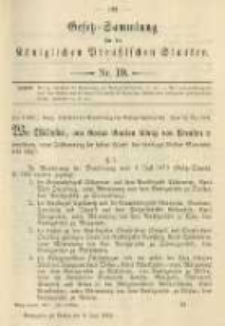 Gesetz-Sammlung f&uuml;r die K&ouml;niglichen Preussischen Staaten. 1901.06.03 No19