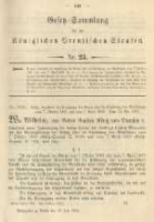 Gesetz-Sammlung f&uuml;r die K&ouml;niglichen Preussischen Staaten. 1901.07.18 No24