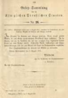 Gesetz-Sammlung f&uuml;r die K&ouml;niglichen Preussischen Staaten. 1901.08.06 No26