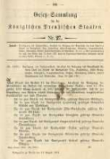 Gesetz-Sammlung f&uuml;r die K&ouml;niglichen Preussischen Staaten. 1901.08.14 No27