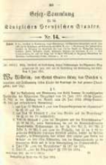 Gesetz-Sammlung für die Königlichen Preussischen Staaten. 1904.06.14 No14