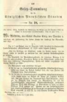 Gesetz-Sammlung f&uuml;r die K&ouml;niglichen Preussischen Staaten. 1904.07.05 No18