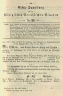 Gesetz-Sammlung f&uuml;r die K&ouml;niglichen Preussischen Staaten. 1904.07.19 No20