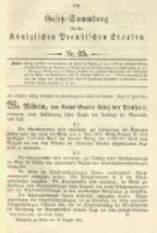Gesetz-Sammlung f&uuml;r die K&ouml;niglichen Preussischen Staaten. 1904.08.10 No25