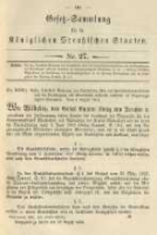 Gesetz-Sammlung f&uuml;r die K&ouml;niglichen Preussischen Staaten. 1904.08.18 No27