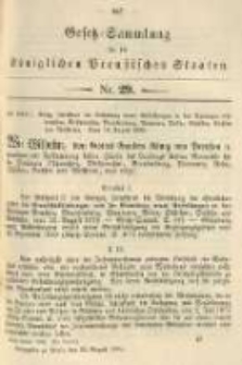 Gesetz-Sammlung f&uuml;r die K&ouml;niglichen Preussischen Staaten. 1904.08.25 No29