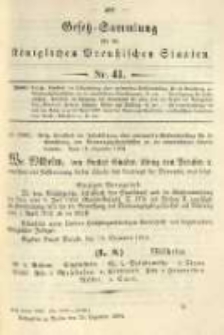 Gesetz-Sammlung f&uuml;r die K&ouml;niglichen Preussischen Staaten. 1904.12.29 No41
