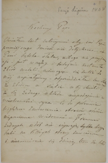 List Cecylii Działyńskiej do Tytusa Działyńskiego, Paryż 07.1858