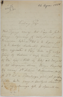 List Cecylii Działyńskiej do Tytusa Działyńskiego, 22.07.1858