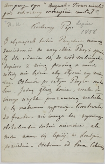 List Cecylii Działyńskiej do Tytusa Działyńskiego, 07.1858