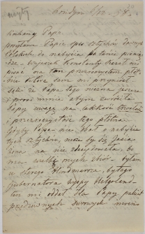 List Cecylii Działyńskiej do Tytusa Działyńskiego, londyn 06.12.1858