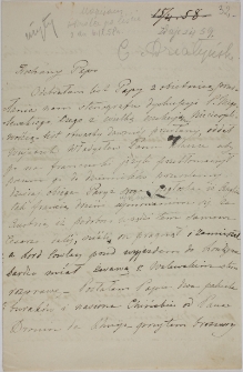 List Cecylii Działyńskiej do Tytusa Działyńskiego, 15.04.1859
