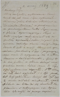 List Cecylii Działyńskiej do Tytusa Działyńskiego, 02.05.1859