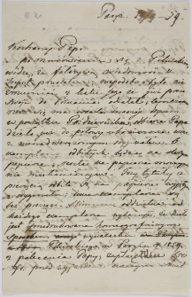 List Cecylii Działyńskiej do Tytusa Działyńskiego, Paryż 19.09.1859