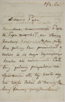 List Cecylii Działyńskiej do Tytusa Działyńskiego, 26.02.1860