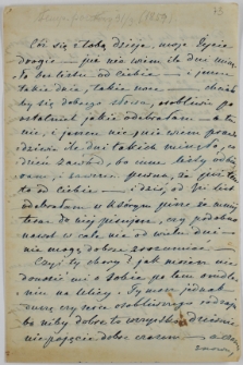 List Celestyny Działyńskiej do Tytusa Działyńskiego, 31.03.1859