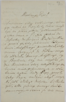 List Jana Działyńskiego do Tytusa Działyńskiego, 24.10.1850