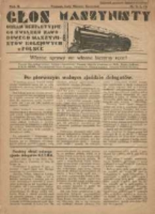 Głos Maszynisty: organ Bezpartyjnego Związku Zawodowego Maszynistów Kolejowych w Polsce 1931 luty, marzec, kwiecień R.2 Nr2,3,4