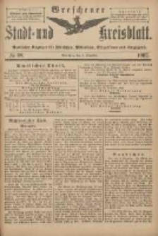 Wreschener Stadt und Kreisblatt: amtlicher Anzeiger f&uuml;r Wreschen, Miloslaw, Strzalkowo und Umgegend 1902.12.03 Nr98