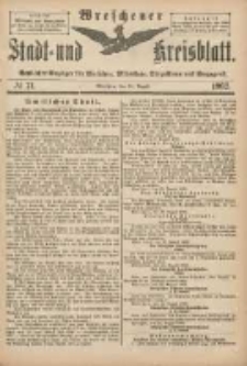 Wreschener Stadt und Kreisblatt: amtlicher Anzeiger für Wreschen, Miloslaw, Strzalkowo und Umgegend 1902.08.30 Nr71