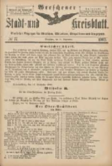 Wreschener Stadt und Kreisblatt: amtlicher Anzeiger f&uuml;r Wreschen, Miloslaw, Strzalkowo und Umgegend 1902.09.20 Nr77