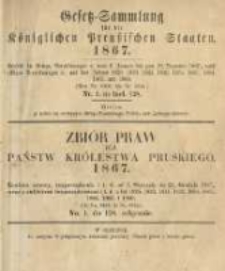 Gesetz-Sammlung f&uuml;r die K&ouml;niglichen Preussischen Staaten. 1867.01.03 No1