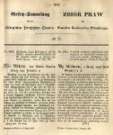 Gesetz-Sammlung f&uuml;r die K&ouml;niglichen Preussischen Staaten. 1867.08.05 No71