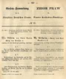 Gesetz-Sammlung f&uuml;r die K&ouml;niglichen Preussischen Staaten. 1867.09.10 No87
