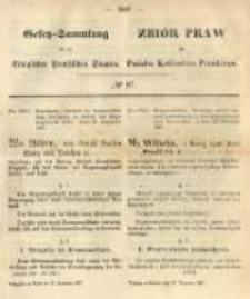 Gesetz-Sammlung f&uuml;r die K&ouml;niglichen Preussischen Staaten. 1867.09.23 No97