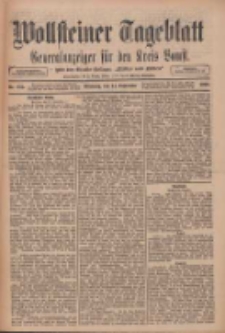 Wollsteiner Tageblatt: Generalanzeiger f&uuml;r den Kreis Bomst: mit der Gratis-Beilage: "Bl&auml;tter und Bl&uuml;ten" 1910.09.14 Nr215