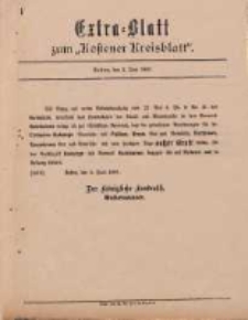 Kostener Kreisblatt: amtliches Veröffentlichungsblatt für den Kreis Kosten 1897.06.02 Extra Blatt
