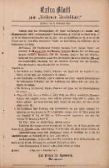 Kostener Kreisblatt: amtliches Ver&ouml;ffentlichungsblatt f&uuml;r den Kreis Kosten 1897.11.02 Extra Blatt