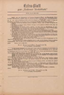 Kostener Kreisblatt: amtliches Ver&ouml;ffentlichungsblatt f&uuml;r den Kreis Kosten 1899.04.13 Extra Blatt