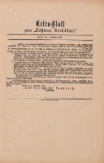 Kostener Kreisblatt: amtliches Ver&ouml;ffentlichungsblatt f&uuml;r den Kreis Kosten 1899.09.07 Extra Blatt