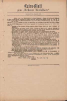 Kostener Kreisblatt: amtliches Ver&ouml;ffentlichungsblatt f&uuml;r den Kreis Kosten 1899.09.29 Extra Blatt