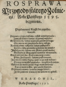 Rosprawa przygody starego zolnierza Roku Pańskiego 1595 uczyniona