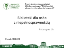 Biblioteki dla os&oacute;b z niepełnosprawnością