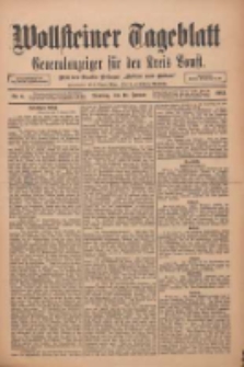 Wollsteiner Tageblatt: Generalanzeiger f&uuml;r den Kreis Bomst: mit der Gratis-Beilage: "Bl&auml;tter und Bl&uuml;ten" 1911.01.10 Nr8
