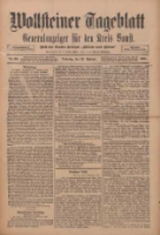 Wollsteiner Tageblatt: Generalanzeiger f&uuml;r den Kreis Bomst: mit der Gratis-Beilage: "Bl&auml;tter und Bl&uuml;ten" 1911.02.14 Nr38