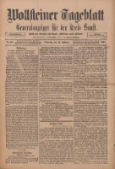 Wollsteiner Tageblatt: Generalanzeiger für den Kreis Bomst: mit der Gratis-Beilage: "Blätter und Blüten" 1911.02.14 Nr38