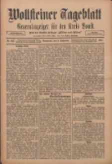 Wollsteiner Tageblatt: Generalanzeiger f&uuml;r den Kreis Bomst: mit der Gratis-Beilage: "Bl&auml;tter und Bl&uuml;ten" 1911.09.09 Nr212