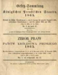 Gesetz-Sammlung f&uuml;r die K&ouml;niglichen Preussischen Staaten. 1865.01.23 No2