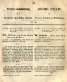 Gesetz-Sammlung f&uuml;r die K&ouml;niglichen Preussischen Staaten. 1865.05.05 No16
