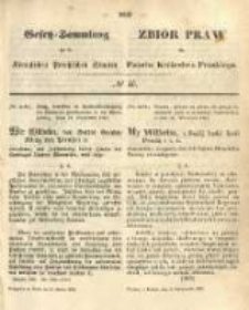 Gesetz-Sammlung f&uuml;r die K&ouml;niglichen Preussischen Staaten. 1865.10.09 No46