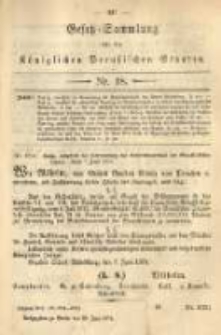Gesetz-Sammlung für die Königlichen Preussischen Staaten. 1874.06.30 No18